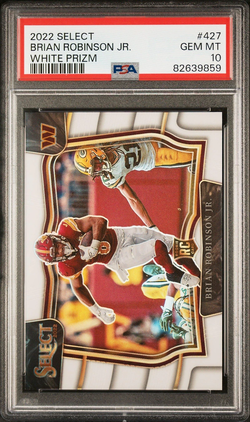 2022 Panini Select 427 Brian Robinson Jr. White Prizm PSA 10