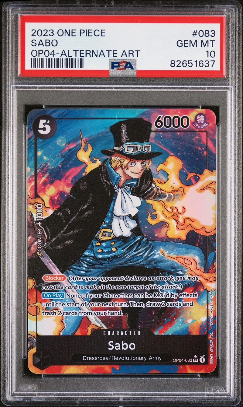 2023 One Piece Kingdoms Of Intrigue 083 Sabo Alternate Art PSA 10
