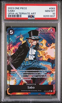 2023 One Piece Kingdoms Of Intrigue 083 Sabo Alternate Art PSA 10