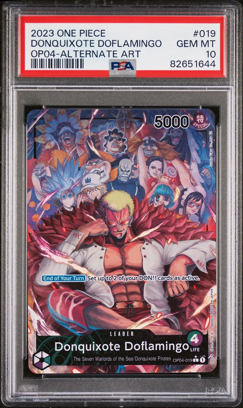 2023 One Piece Kingdoms Of Intrigue Donquixote Doflamingo Alternate Art PSA 10