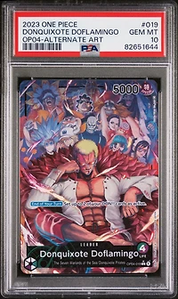 2023 One Piece Kingdoms Of Intrigue Donquixote Doflamingo Alternate Art PSA 10
