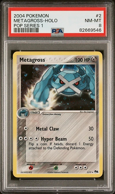 2006 Pokemon Pop Series 1 2 Metagross-holo PSA 8