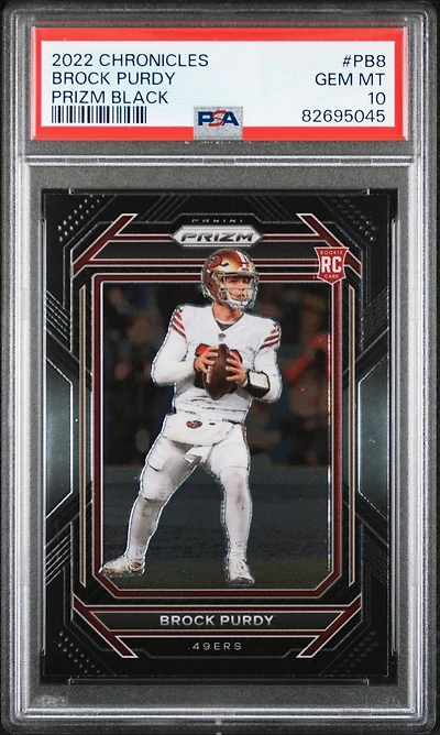 2022 Panini Chronicles Prizm Black Pb8 Brock Purdy PSA