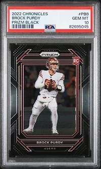 2022 Panini Chronicles Prizm Black Pb8 Brock Purdy PSA