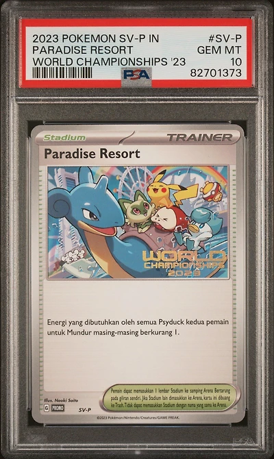 2023 Pokemon Indonesian Sv Promo Sv-p Paradise Resort World Championships 2023 PSA