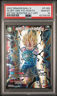 2022 Dragon Ball Super Card Game Mythic Booster P-063 Glory-obsessed Prince Of Destruction Vegeta Alternate Art PSA 10