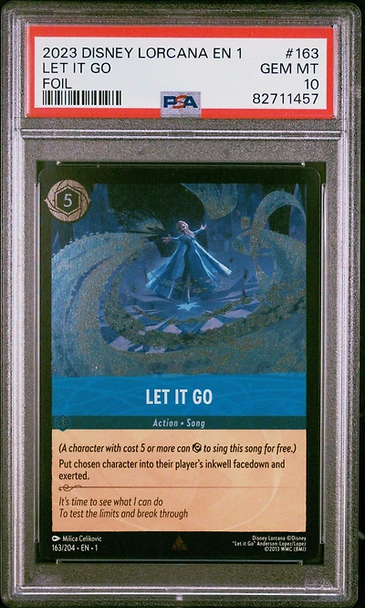 2023 Disney Lorcana En 1-the First Chapter 163 Let It Go Foil PSA 10