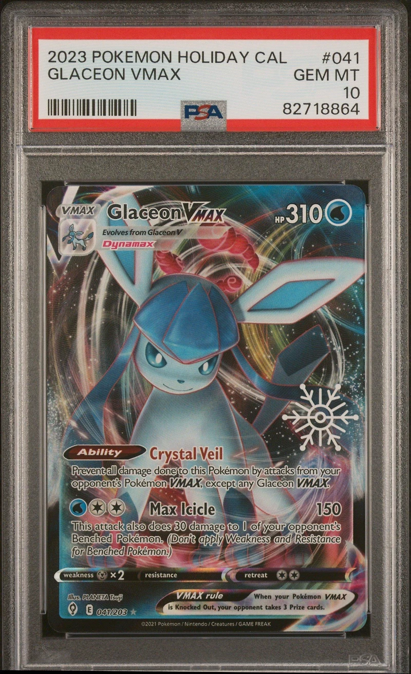 2023 Pokemon Holiday Calendar 041 Glaceon Vmax PSA