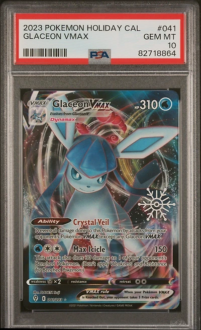 2023 Pokemon Holiday Calendar 041 Glaceon Vmax PSA