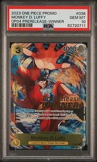 2023 One Piece Promos 036 Monkey D. Luffy PSA 10