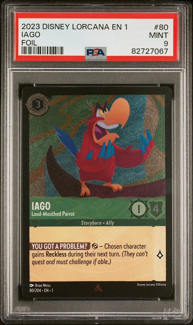 2023 Disney Lorcana En 1-the First Chapter 80 Iago - Loud Mouthed Parrot Foil PSA 9