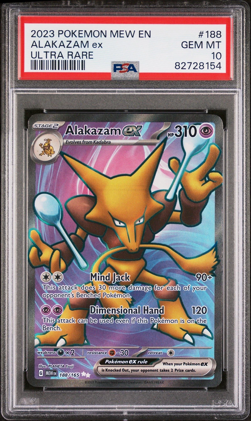 2023 Pokemon Mew En-151 188 Alakazam Ex Ultra Rare PSA