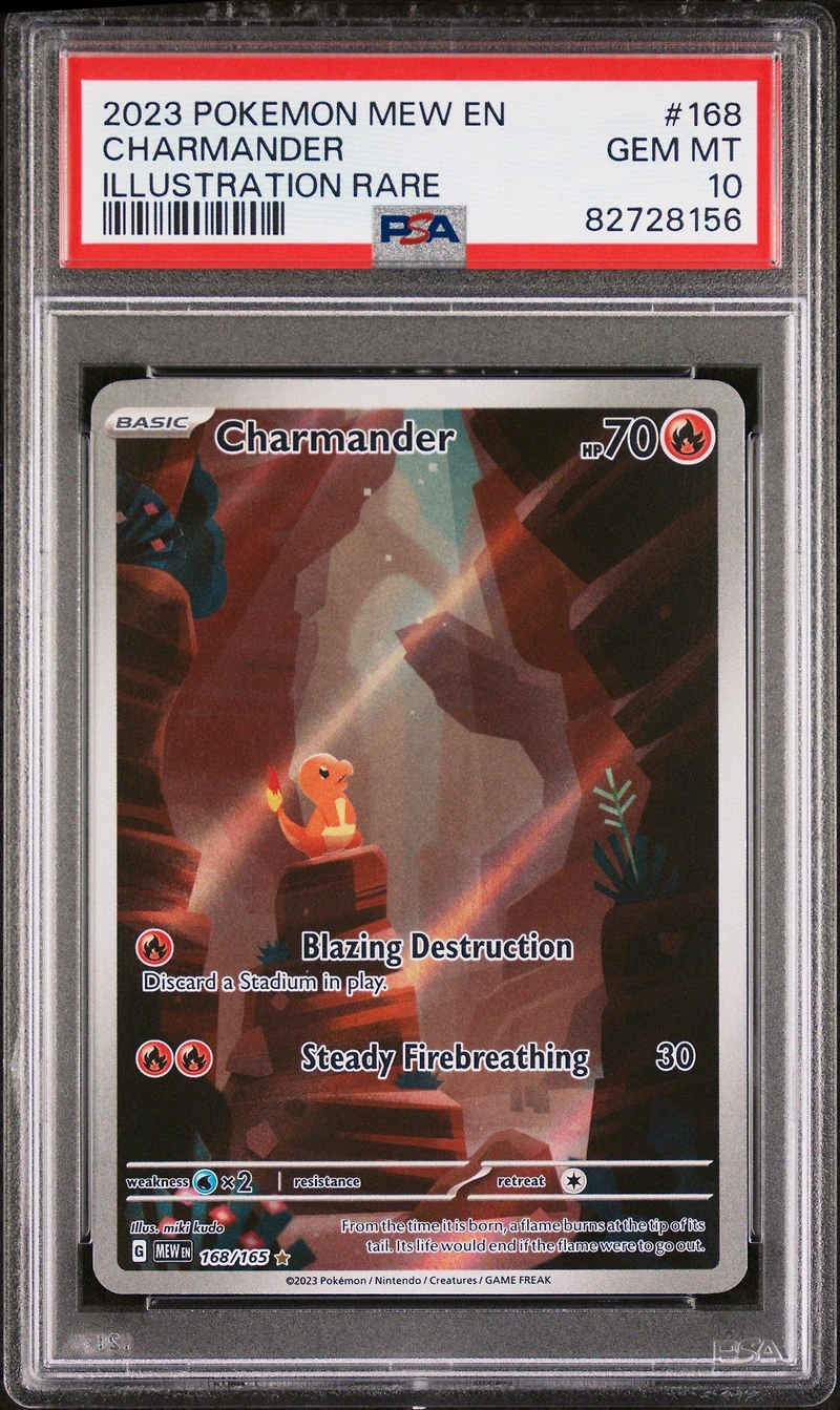 2023 Pokemon Mew En-151 168 Charmander Illustration Rare PSA