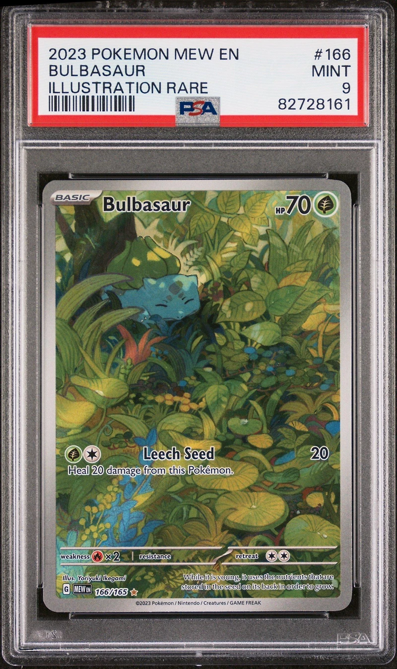 2023 Pokemon Mew En-151 166 Bulbasaur Illustration Rare PSA