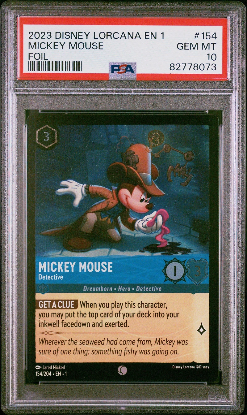 2023 Disney Lorcana En 1-the First Chapter 154 Mickey Mouse - Detective Foil PSA 10