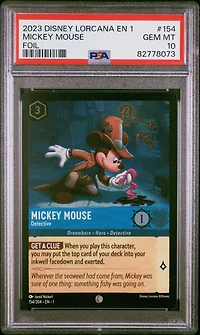 2023 Disney Lorcana En 1-the First Chapter 154 Mickey Mouse - Detective Foil PSA 10