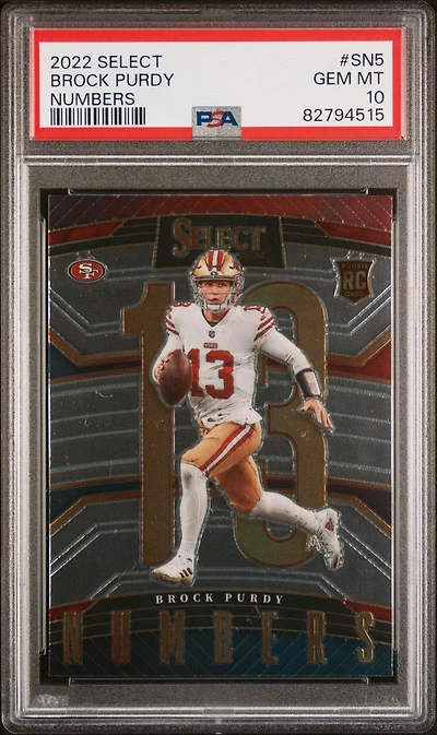 2022 Panini Select Select Numbers Sn5 Brock Purdy PSA