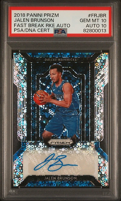 2018 Panini Prizm Fast Break Rookie Autographs Frjbr Jalen Brunson PSA 10
