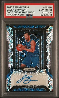 2018 Panini Prizm Fast Break Rookie Autographs Frjbr Jalen Brunson PSA 10