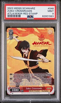2023 Weiss Schwarz Avatar The Last Airbender 048 Zuko: Crossroads Red Stamp PSA 9