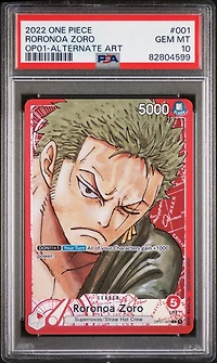 2022 One Piece Op01-romance Dawn 001 Roronoa Zoro Alternate Art PSA 10