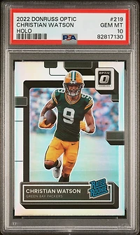 2022 Panini Donruss Optic 219 Christian Watson Holo PSA 10