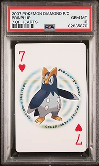 2007 Pokemon Diamond Version Playing Cards Prinplup 7 Of Hearts PSA 10