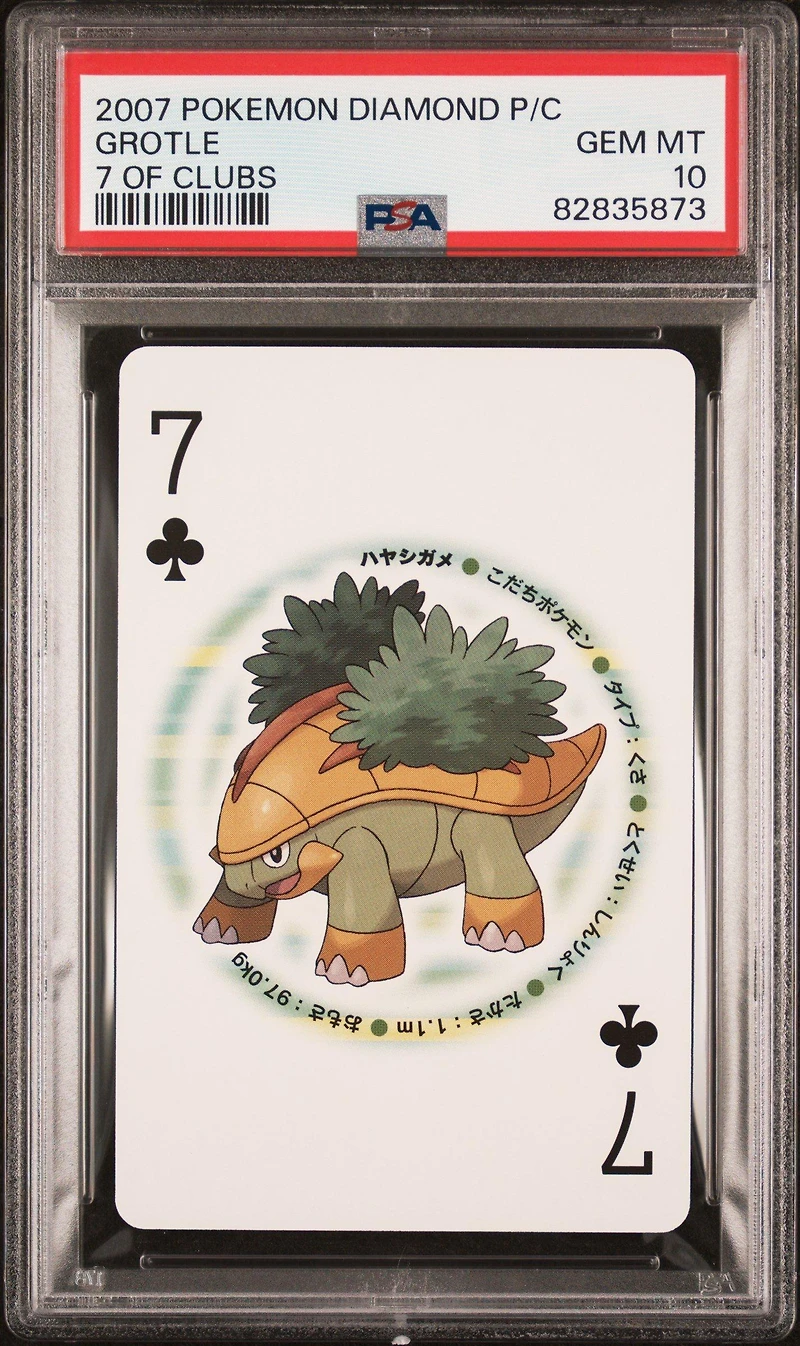 2007 Pokemon Diamond Version Playing Cards Grotle 7 Of Clubs PSA 10