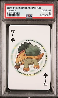 2007 Pokemon Diamond Version Playing Cards Grotle 7 Of Clubs PSA 10
