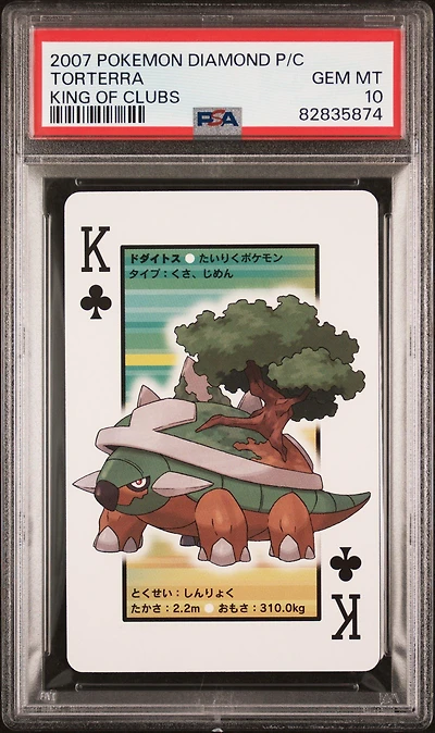 2007 Pokemon Diamond Version Playing Cards Torterra King Of Clubs PSA 10