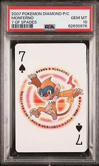 2007 Pokemon Diamond Version Playing Cards Monferno 7 Of Spades PSA 10