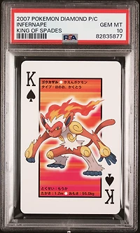 2007 Pokemon Diamond Version Playing Cards Infernape King Of Spades PSA 10