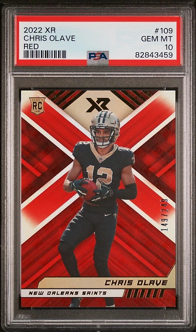2022 Panini Xr 109 Chris Olave Red PSA 10