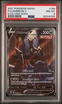 2021 Pokemon Sword & Shield Evolving Skies 189 Fa/umbreon V PSA