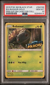 2019 Pokemon Sm Black Star Promo Sm198 Bulbasaur-holo Detective Pikachu On The Case Figure Collection PSA 10