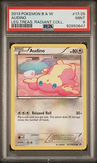 2013 Pokemon Black & White Legendary Treasures Radiant Collection Rc17 Audino PSA 9