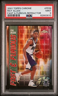 2001 Topps Chrome Fast & Furious Ff09 Ray Allen Refractor PSA 9