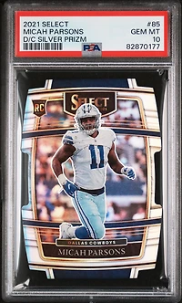 2021 Panini Select 85 Micah Parsons Die-cut Silver Prizm PSA 10