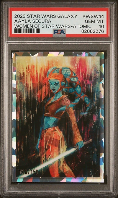 2023 Topps Chrome Star Wars Galaxy Women Of Star Wars Poster Art Wsw14 Aayla Secura Atomic PSA 10