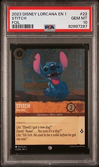2023 Disney Lorcana En 1-the First Chapter 22 Stitch - New Dog Foil PSA 10