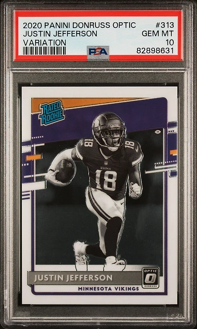 2020 Panini Donruss Optic 313 Justin Jefferson Variation PSA 10