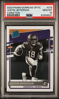2020 Panini Donruss Optic 313 Justin Jefferson Variation PSA 10