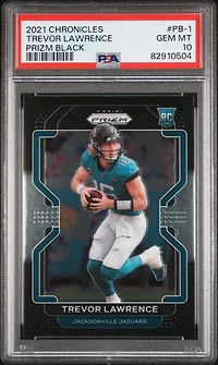 2021 Panini Chronicles Prizm Black Pb-1 Trevor Lawrence PSA 10