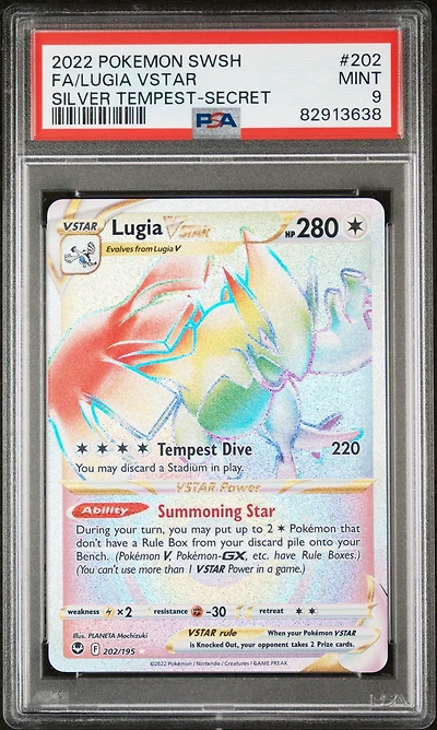 2022 Pokemon Sword & Shield Silver Tempest 202 Fa/lugia Vstar PSA 9