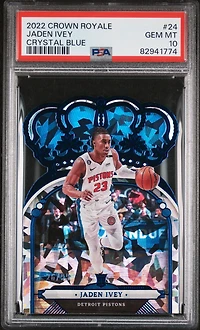 2022 Panini Crown Royale 24 Jaden Ivey Crystal Blue PSA 10
