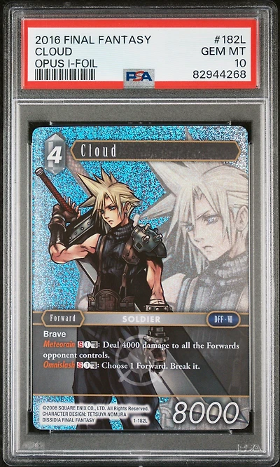 2016 Final Fantasy Opus I 182l Cloud Foil PSA 10