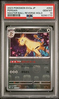 2023 Pokemon Japanese Sv2a-pokemon 151 053 Persian Master Ball Reverse Holo PSA