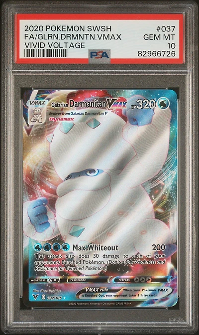 2020 Pokemon Sword & Shield Vivid Voltage 037 Fa/glrn.drmntn.vmax PSA 10