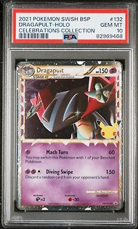 2021 Pokemon Swsh Black Star Promo 132 Dragapult-holo Celebrations Collection PSA