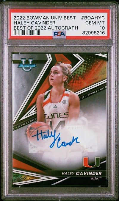 2022 Bowman University Best Best Of 2022 Autograph Boahyc Haley Cavinder PSA 10